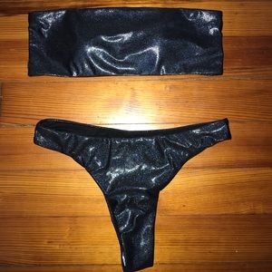 black bandeau bikini set